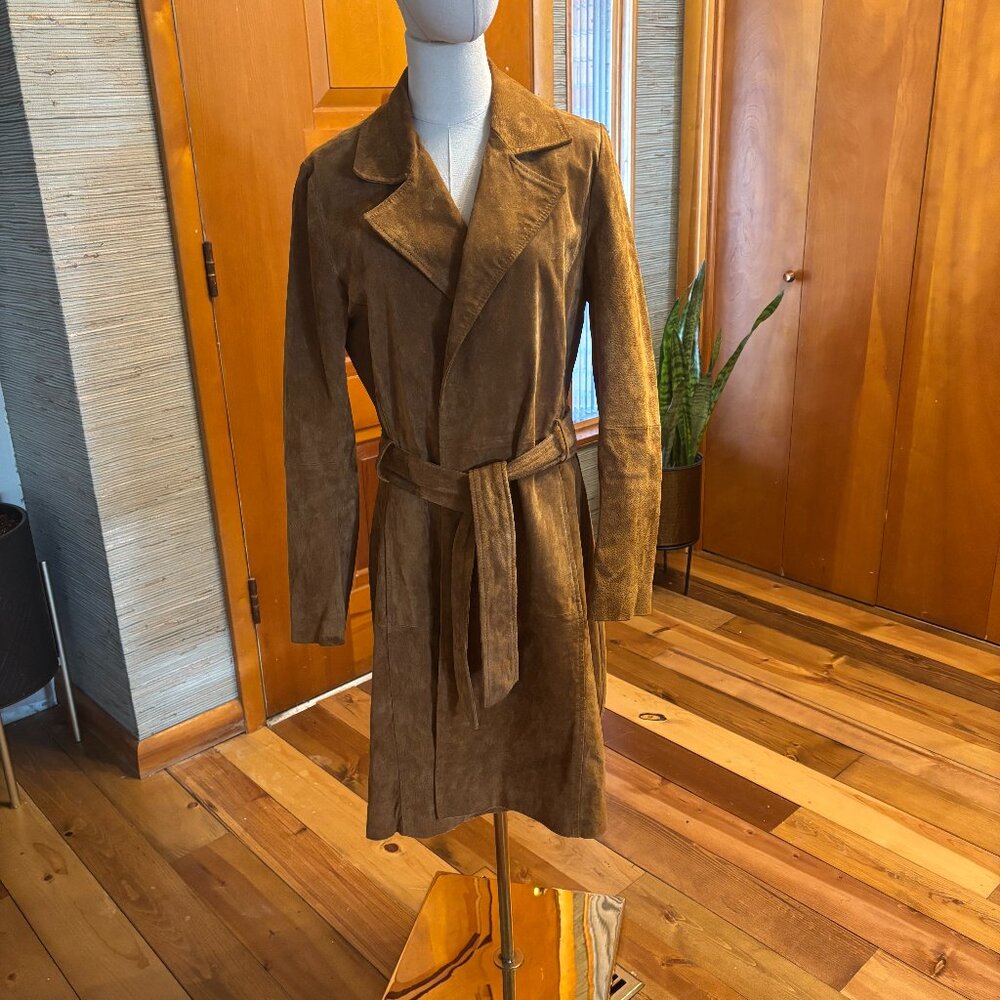 Express Brown Suede Trench Coat